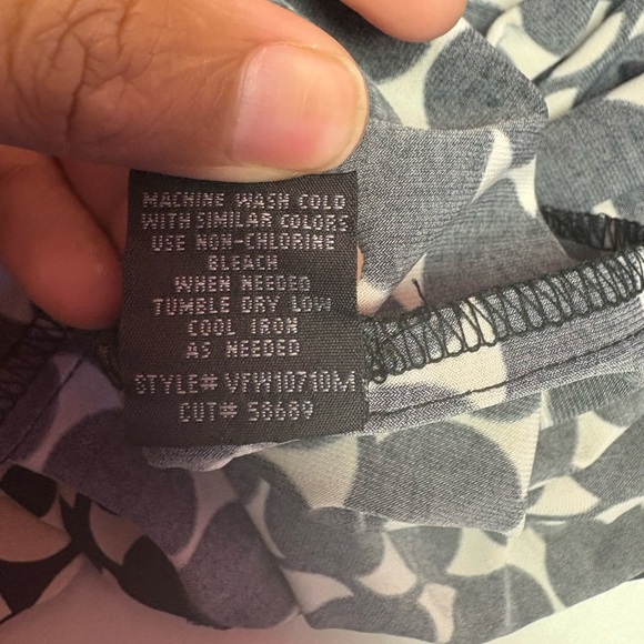 Connected Apparel Black and Cream Patterned Midi Dress - Picture 6 of 6